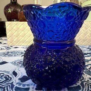 Vintage colbalt cut glass for toothpicks